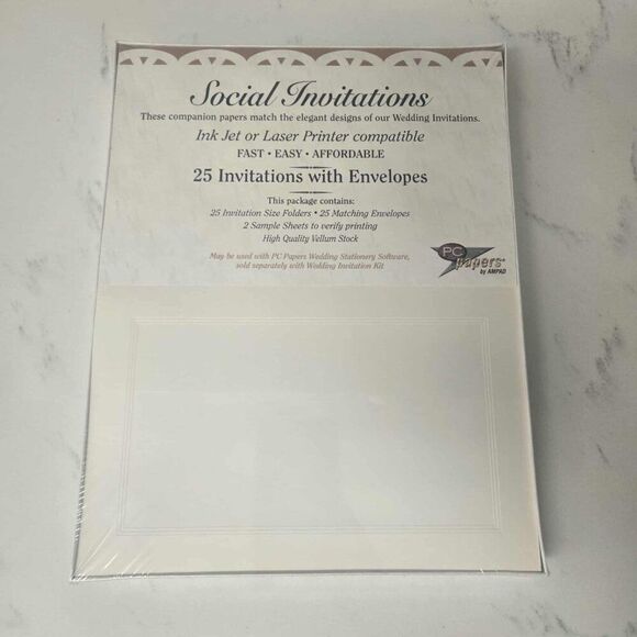 Ampad Other - Vintage Invitations 25 ct Envelopes Blanks Printable Wedding Stationary White